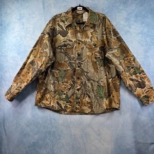 Walls Advantage Timber Camo Button Down Shirt Mens XL Regular Hunting Fishing